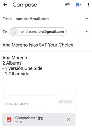 Ejemplo de cómo debe de ir tu correo